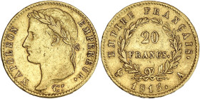 Napoléon Empereur tête laurée - 20 francs Cent-Jours 1815 A (Paris)

Or - 6,46 grs - 21 mm
F.516A-1 / G.1025a
TTB

Assez rare pour les Cent-Jours. Exe...