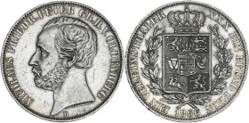 Allemagne, Oldenbourg, Pierre II - Thaler 1866

Argent - 18,55 grs - 33 mm
AKS.25
SUP-/SUP

Très bel exemplaire nettoyé.