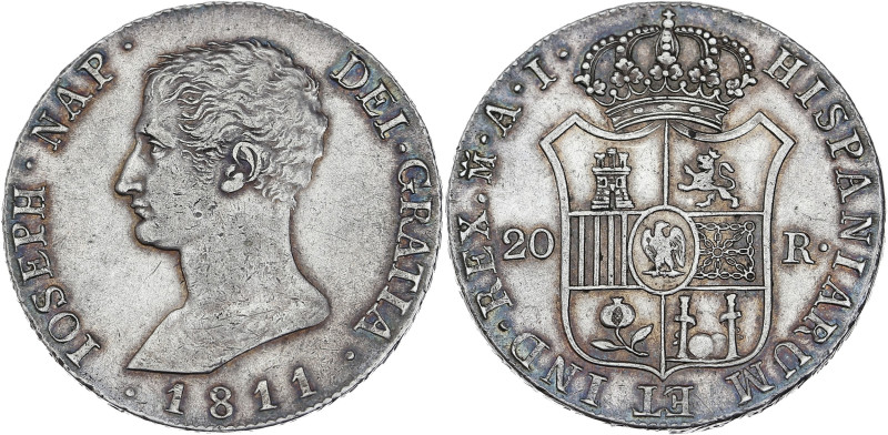 Royaume d'Espagne, Joseph Napoléon - 20 reales 1811 (Madrid)
Frappe médaille.

A...