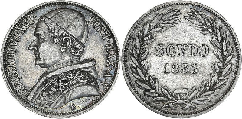 Etats Pontificaux, Grégoire XVI - Scudo 1835 B (Bologne)

Argent - 26,83 grs - 3...