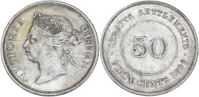 Straits Settlements, Victoria - 50 cents 1899

Argent - 13,58 grs - 31 mm
KM.19-13
TTB