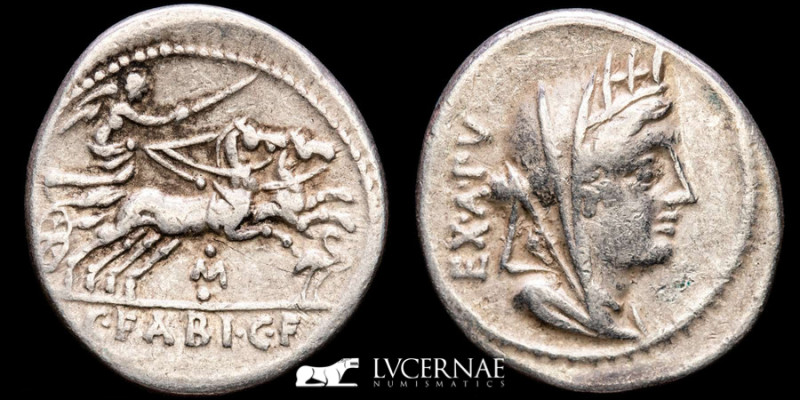 Roman Republic, C. Fabius C.f. Hadrianus. Silver denarius (3,82 g. 21 mm.) minte...