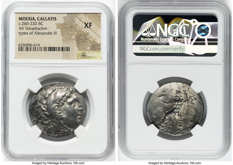 MOESIA. Callatis. Ca. 260-220 BC. AR tetradrachm (31mm, 12h). NGC XF. Posthumous...