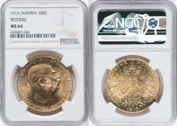 Franz Joseph I gold Restrike 100 Corona 1915 MS64 NGC, Vienna mint, KM2819, KM507R. HID09801242017 © 2022 Heritage Auctions | All Rights Reserved