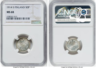 Russian Duchy. Nicholas II 50 Pennia 1914-S MS68 NGC, Helsinki mint, KM2.2. HID09801242017 © 2022 Heritage Auctions | All Rights Reserved