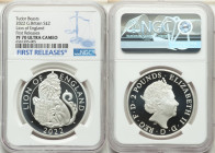 Elizabeth II silver Proof "Lion of England" 2 Pounds (1 oz) 2022 PR70 Ultra Cameo NGC, KM-Unl. Royal Tudor Beasts - The Lion of England. First Release...