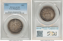 USA Administration 50 Centavos 1904 AU58 PCGS, Philadelphia mint, KM167. Mintage: 11,000. Pearl-gray, carbon and peach toning. HID09801242017 © 2022 H...