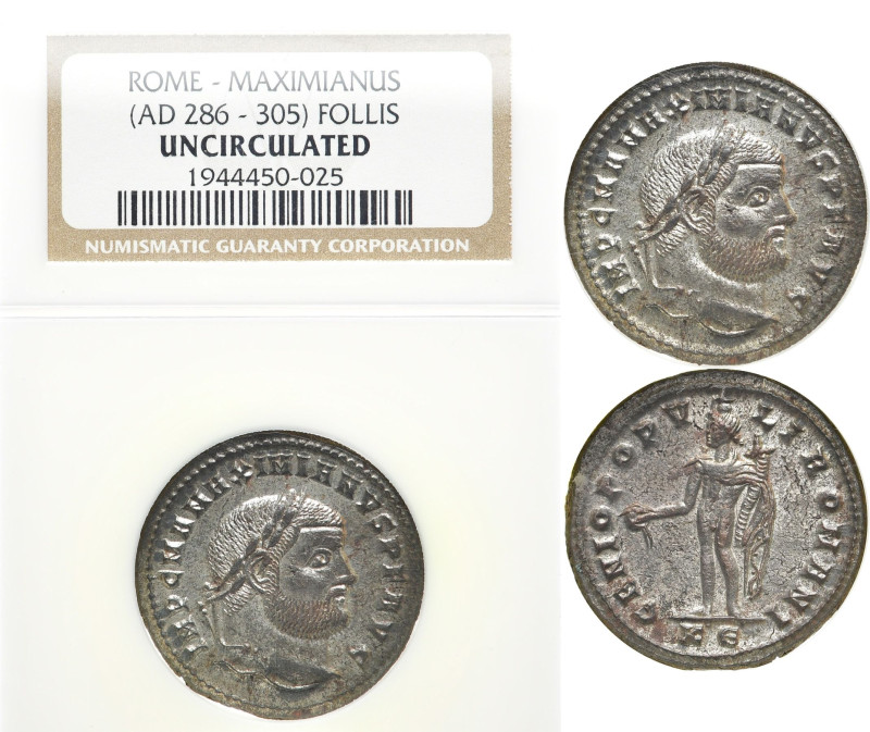 RÖMISCHE KAISERZEIT
Maximianus Herculius, 285 - 310 Follis o.J. In US-Plastikho...