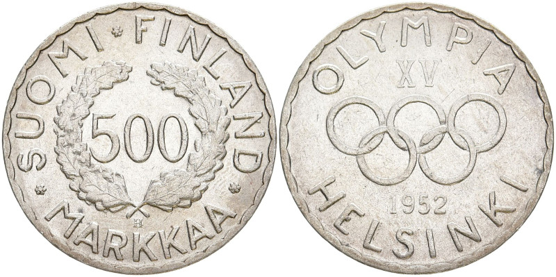 FINNLAND
Republik, seit 1917. 500 Markkaa 1952. Zu den Olympischen Spielen in H...