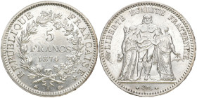 FRANKREICH
 5 Francs 1874 A. KM 820.1. 25.05 g. Vorzüglich