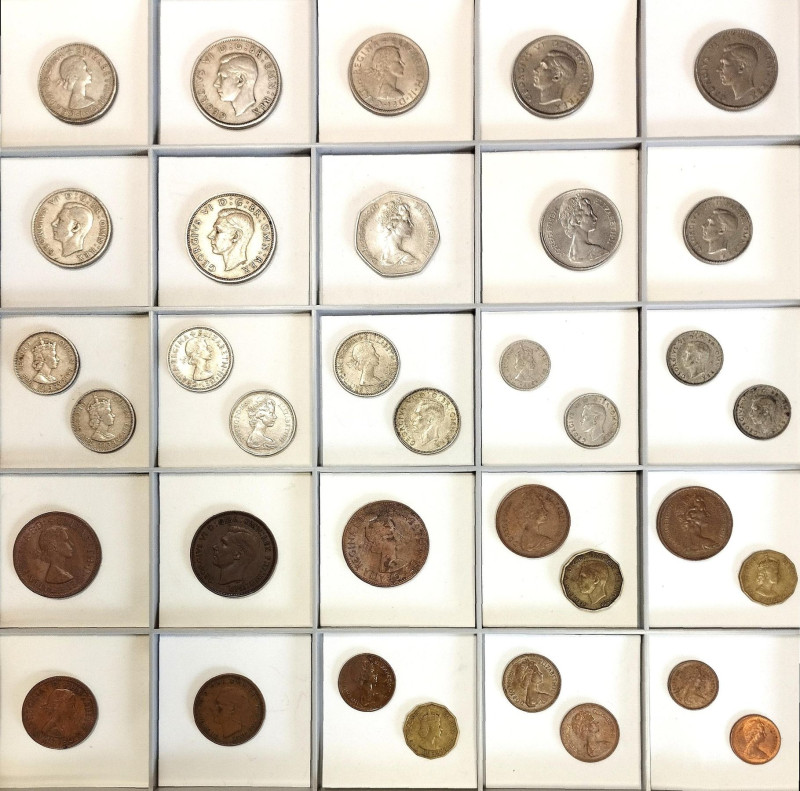 GROSSBRITANNIEN
 Ein kleines Konvolut von Münzen des 20. Jahrhunderts, von Ku.-...