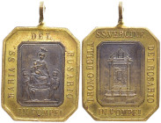 ITALIEN
 Jeton 1885. Katholisches Jeton Del Rosario in Pompei Neapel (Maria SS. del Rosario). 22 mm x 17 mm. 2,87 g. Moderne Hertsellung, Stempelglan...
