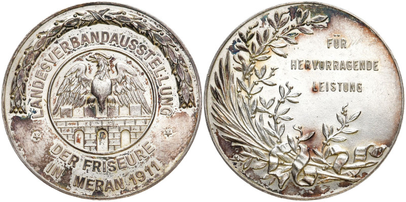 ITALIEN
 Silbermedaille 1911. von C. Mosgetti. Unter Deutschland. "Landesverban...