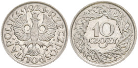 POLEN
Republik, 1919 - 1939. 10 Groszy 1923. 1 Year Type. Y# 11. 1.95 g. Vorzüglich