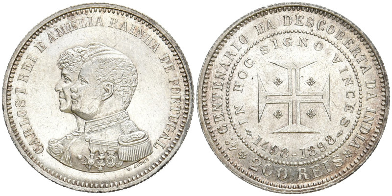 PORTUGAL
Karl I., 1889 - 1908. 200 Reis 1898. Entdeckung von Indien. KM 537. 5....