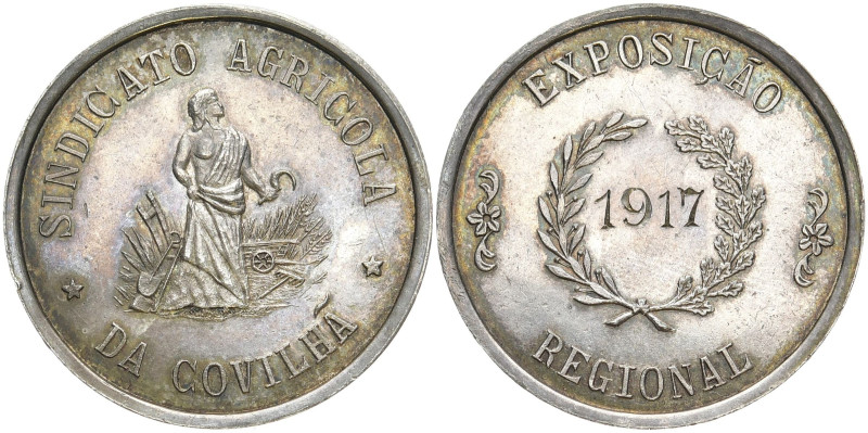 PORTUGAL
 Silbermedaille 1917 (eingraviert). Landwirtschaftliche Covilha. 30 mm...
