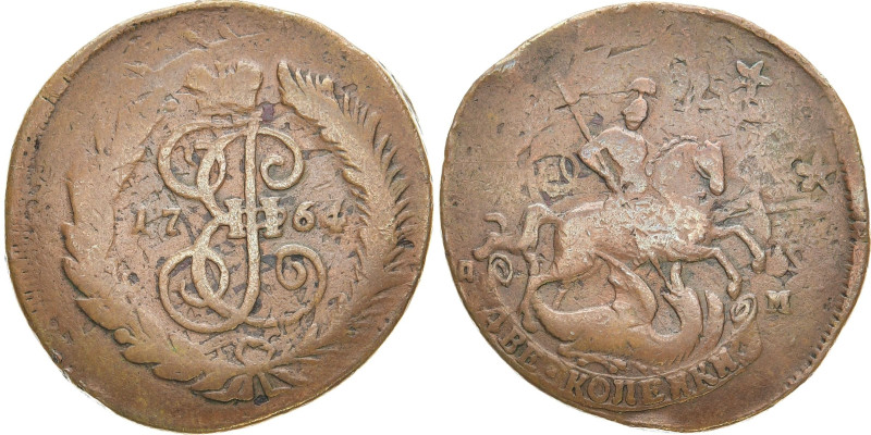 RUSSLAND GROSSFUERSTENTUM / KAISERREICH
Katharina II., 1762 - 1796. Ku.- 2 Kope...