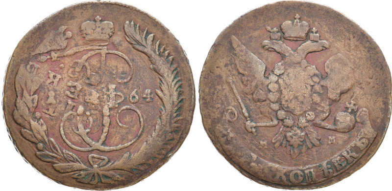 RUSSLAND GROSSFUERSTENTUM / KAISERREICH
Katharina II., 1762 - 1796. Ku.- 5 Kope...