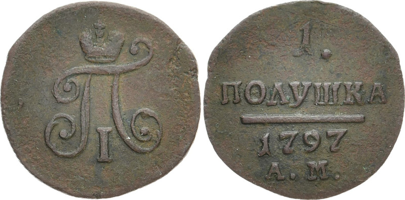 RUSSLAND GROSSFUERSTENTUM / KAISERREICH
Paul I., 1796 - 1801. Ku.- Poluschka 17...
