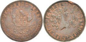 AUSTRALIEN
Viktoria, 1837 - 1901. Penny Token 1862 KM 236.1. 15.96 g. Kleine Druckstelle und Randfehler, sehr schön-vorzüglich