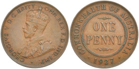 AUSTRALIEN
George V., 1910 - 1936. Penny 1927, Melbourne. KM 23. 9.35 g. Sehr schön-vorzüglich