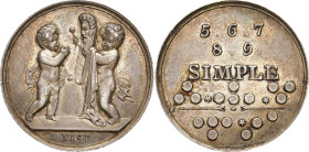 BRANDENBURG / PREUSSEN
Friedrich Wilhelm II., 1786 - 1797. Token 1797-1840. "SIMPLE". 25 mm. 5.39 g. Vorzüglich