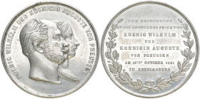 BRANDENBURG / PREUSSEN
Wilhelm I., 1861 - 1888. Medaille 1861. Zur Krönungsfeier von Wilhelm I. und Prinzessin Augusta von Preussen am 18. Oktober 18...