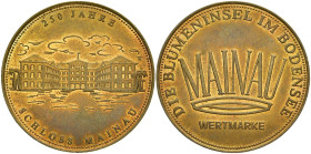 KONSTANZ, Stadt
 Medaille o.J. "250 Jahre Schloss Mainau". 34 mm. 12,42 g. Fast Stempelglanz