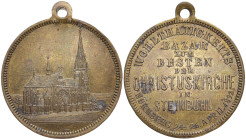 NÜRNBERG, Stadt
 Bronzemedaille 1892. "Bazar zum Besten der Christuskirche". 27 mm. 7,53 g. Erl. 302. Kl. Lackreste, vorzüglich