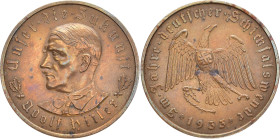 DRITTES REICH
 Bronzemedaille 1933, von Oskar Gloeckler. "Im Jahre Deutscher Schicksalswende". 36 mm. 21,88 g. Vorzüglich+
