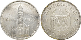 DRITTES REICH
 5 Reichsmark 1934 A. J. 356. 13.97 g. Sehr schön