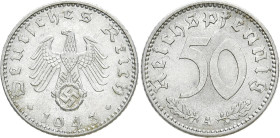DRITTES REICH
 50 Reichspfennig 1943 A. J. 372. 1.32 g. Vorzüglich-Stempelglanz