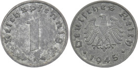 ALLIIERTE BESETZUNG
 1 Reichspfennig 1945 F. J. 373 b. 1.86 g. Fast Stempelglanz
