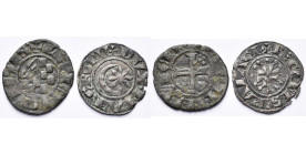 FRANCE, lot de 2 p.: Vicomté de Limoges, Jean de Bretagne (1301-1312), denier; Marquisat de Provence, Raymond VII de Toulouse (1222-1249), denier. D. ...