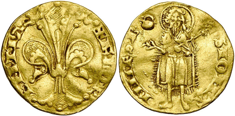 ITALIE, FLORENCE, République (1189-1532), AR fiorino d'oro, 1313, 1er semestre. ...