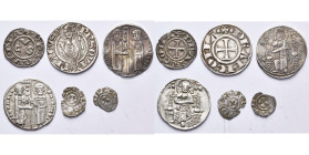 ITALIE, lot de 6 p.: Ancône, République, denier et grosso agontano, fin 13e-début 14e s.; Venise, Ranieri Zeno (1253-1268), grosso; Giovanni Dandolo (...