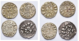 ITALIE, lot de 4 p.: Gênes, République (1139-1339), denier au castel, au nom de Conrad (3); Pavie, Otton III, empereur (996-1002), denier.
Très Beau...