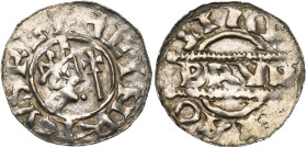 NEDERLAND, FRIESLAND, Graafschap, Bruno III (1050-1057), AR denarius, Leeuwarden. Vz/ Gekroond hoofd naar r., met daarvoor een scepter. Kz/ In het mid...