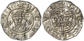 NEDERLAND, FRIESLAND, Graafschap, Egbert II (1068-1090), AR denarius, 1068-1077 (?), Dokkum. Vz/ + ECBERTVS Gekroond bb. v.v. Kz/ + DOGGINGVN Bb. van ...