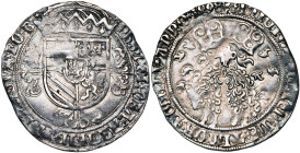 BRABANT, Duché, Philippe le Beau (1482-1506), AR toison d'argent, 1498, Anvers. D/ Ecu couronné d'Autriche-Bourgogne sur une croix feuillue. R/ Le bij...