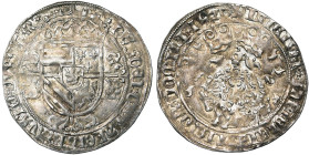 BRABANT, Duché, Philippe le Beau (1482-1506), AR toison d'argent, 1520 (sic, au lieu de 1502), Anvers. D/ Ecu couronné d'Autriche-Bourgogne sur une cr...