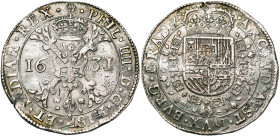 BRABANT, Duché, Philippe IV (1621-1665), AR patagon, 1631, Anvers. D/ Croix de Bourgogne sous une couronne, portant le bijou de la Toison d'or. R/ Ecu...