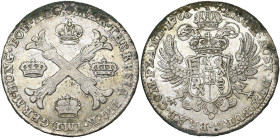 BRABANT, Duché, Marie-Thérèse (1740-1780), AR couronne, 1766, Bruxelles. Avec point après la date. D/ Croix de Bourgogne entre quatre couronnes. R/ Ec...