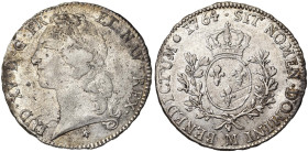 FRANCE, Royaume, Louis XV (1715-1774), AR écu au bandeau, 1764 M, Toulouse. D/ T. à g., ceinte d'un bandeau. R/ Ecu de France couronné, entre deux ram...