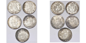 FRANCE, Royaume, Louis XV (1715-1774), lot de 5 écus de Béarn au bandeau: 1755, 1756, 1762, 1765, 1768, Pau. Dupl. 1680.
Beau à Très Beau