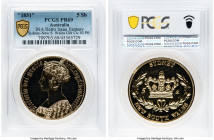Victoria gilt copper-nickel Proof Piefort INA Retro Fantasy "Sydney - New South Wales" Crown 1851-Dated (2008) PR69 PCGS, KM-X Unl. Young Gothic bust....