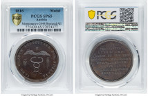Franz II (I) bronzed Specimen "Visit to the Milan Mint" Medal 1816 SP65 PCGS, Montenuovo-2444 var. (listed in silver). 37mm. Plain edge. Struck to com...