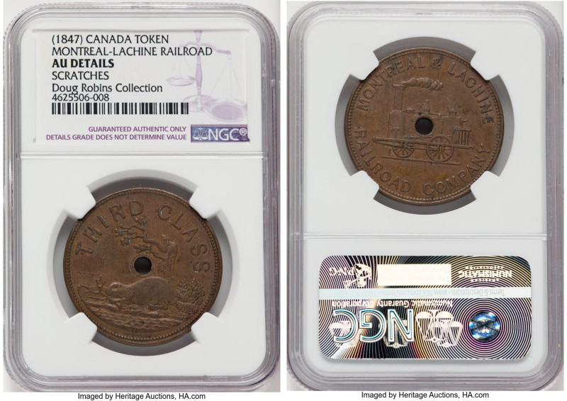 Province of Canada "Montreal & Lachine Railroad Company" Third Class Ticket (Tok...