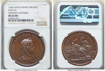 Louis XIV bronze "Tortosa Captured" Medal 1648-Dated MS64 Brown NGC, Divo-26. 41mm. by J. Mauger. LUDOVICUS XIIII REX CHRISTIANISSIMUS Bust right // D...