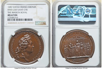 Louis XIV bronze "Saint-Cyr - Maison Royale" Medal 1687-Dated MS67 Brown NGC, Divo-220. 41mm. By I. Mauger. Commemorating the founding of the Maison R...